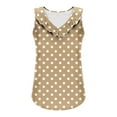 thumbnail image 6 of Posijego Tank Tops for Women Polka Dot Printed Ruffle V Neck Sleeveless Shirts Summer Clothes, 6 of 6