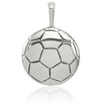 thumbnail image 3 of 925 Sterling Silver Vintage Soccer Ball Necklace Charm Sports Pendant, 3 of 7