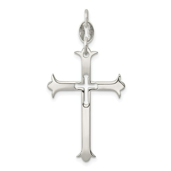 FB Jewels Sterling Silver Polished Cross Pendant