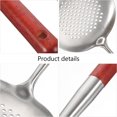 thumbnail image 3 of SHISUYAN Professional Large Serving Ladle Metal Colander Wooden Handled Colander Rice Colander, 3 of 8