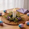 thumbnail image 3 of Corona de Huevos de Pascua de Plástico Y Anillo de Vela Y Decoraciones de Vacaciones, 30cm de Diámetro con Huevos Coloridos Y Margaritas, 3 of 6