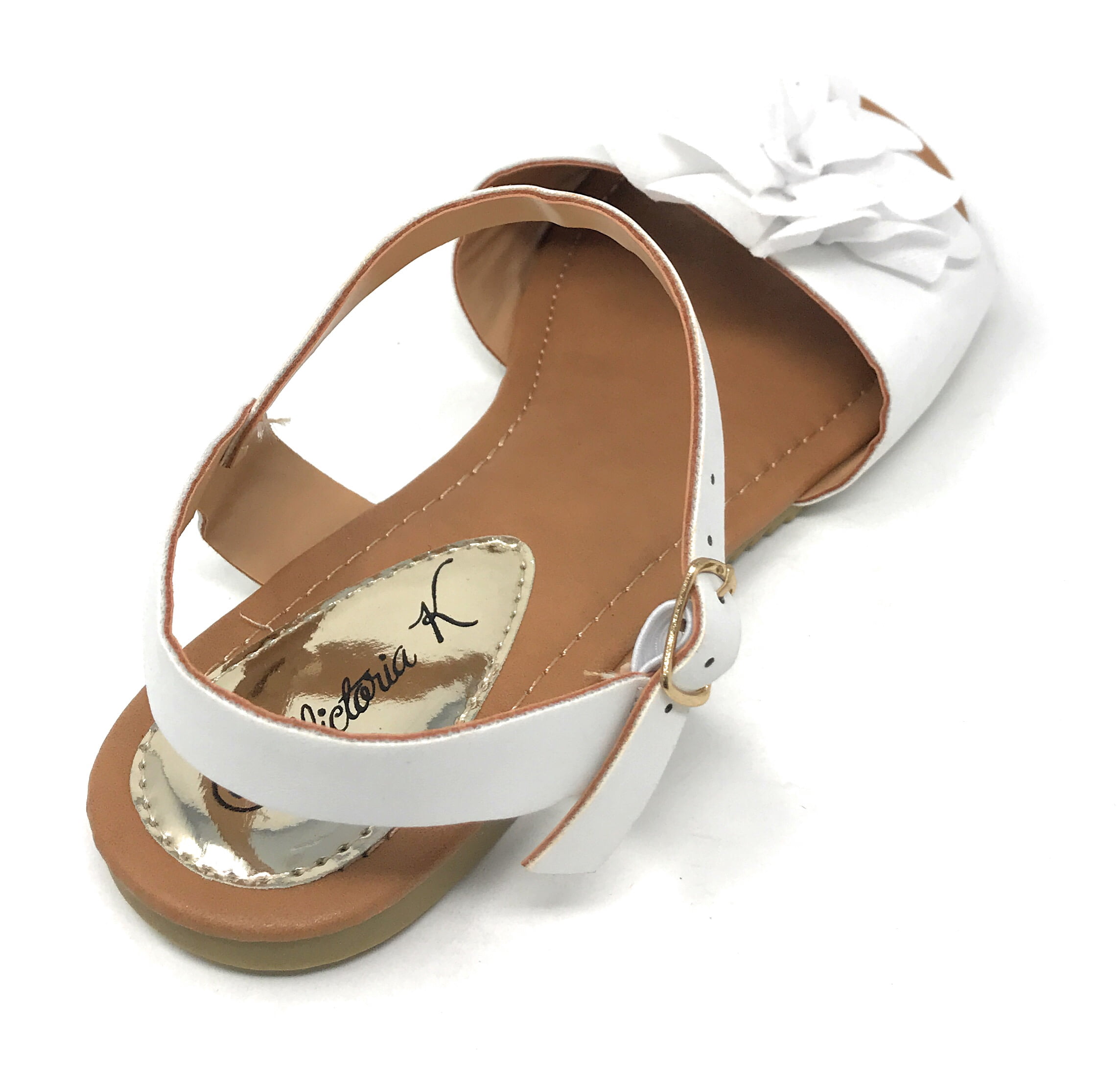 Victoria K Women's Solid Flower Sandals
