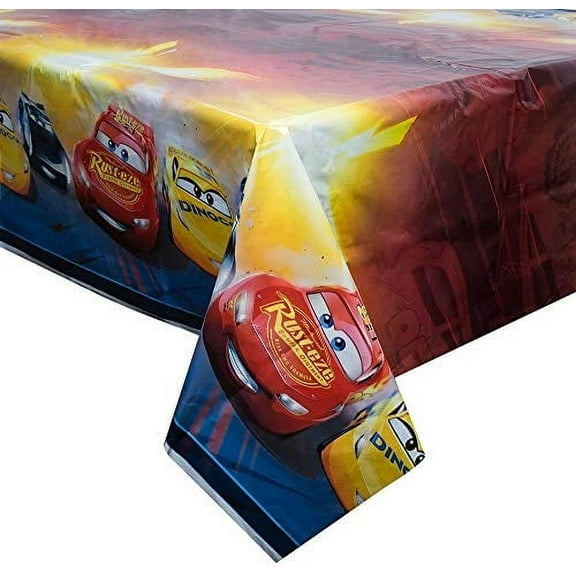 Unique Disney Cars Plastic Tablecloth, 84" x 54", Multi (59923)