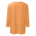 thumbnail image 3 of Womens Fashion Tops Women's V-neck 3/4 Sleeve Solid Color Top, 3 of 8