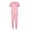 Pink, variant on ZToonmas Women's 2 Piece Scrub Set Short Sleeve V-Neck Top with Multi Pockets and Jogger Pants Medical Work Uniform