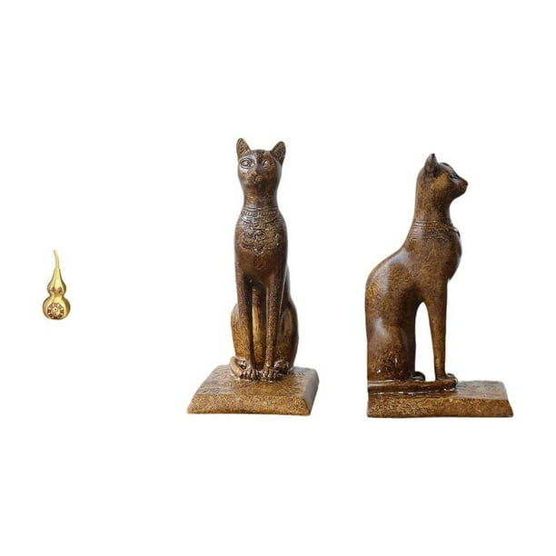 Conjunto De Calabaza De Latón Y Estatua De Gato Egipcio, Centro De Mesa Feng Shui, Sujetalibros, Adorno Para La Oficina, Ideal Para La Fiesta De La Primavera O Como Regalo De Inauguración.
