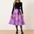 thumbnail image 4 of Fgvctg Womens Valentine's Day Dresses for Wedding Guest Love Heart Print Vintage Cocktail Dress Sweet Crewneck 1950s Dresses Long Sleeve Dressy Sweet Date-Night Outfit Light Purple 5XL, 4 of 4