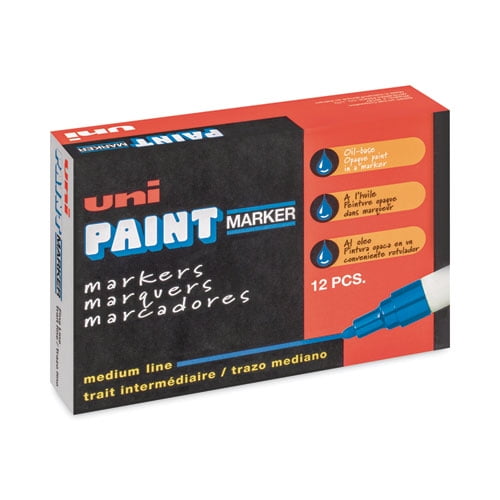 Permanent Marker, Medium Bullet Tip, Blue | Bundle of 5 Each