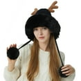 thumbnail image 3 of Dyfzdhu Women Knitting Hat Cute Wool Autumn Winter New Thick Warm Ear Protection Black, 3 of 4