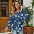 thumbnail image 3 of DISNIMO Floral Printed Sweatshirts for Women Long Sleeve Hoodies Waffle Hooded Sweatshirt Trendy Pullover Tops, 3XL, 3 of 7