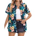 thumbnail image 2 of Camisa hawaiana Mizvsitrd para mujer Summer Beach Black M, 2 of 6