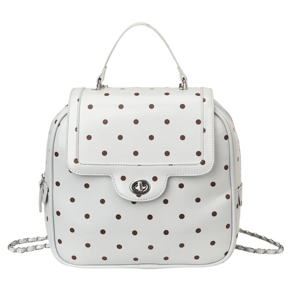 HUISZJ Polka Dot Mini Backpack, Coquette Rucksack Backpack, PU Leather Daypack for Women Travel (Blue)