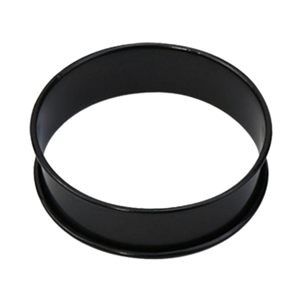 Cortador de galletas de acero inoxidable con forma de anillo para crumpet, herramienta para cortar fondant. negro 8cm