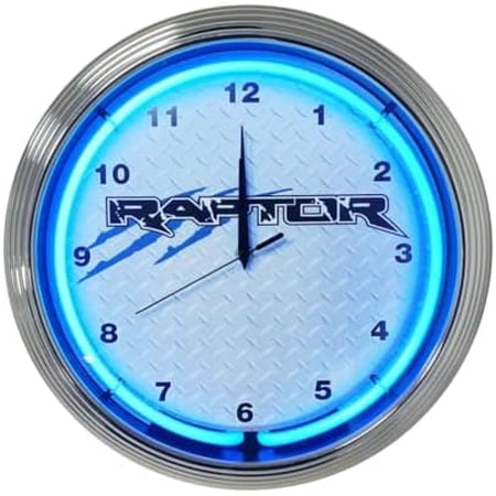 Neonetics Blue Neon Light Up Wall Clock 15 for Ford Ranger Bronco F-150 Raptor$$Home Decor, Kitchen, & Other