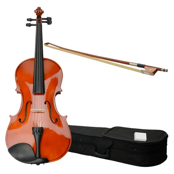 15" Acoustic Viola Set, Basswood Body, Maple Top, Arbor Bow with Case, Rosin for Adults, Soft & Deep Melody Playing