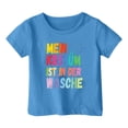 thumbnail image 4 of PMVFHDE T-Shirts Graphiques pour Filles, Hauts d'Été Mignons pour Filles, Robe T-Shirt pour Filles, Hauts Décontractés pour Filles, Hauts d'Été Imprimés Colorés pour Carnaval d'Enfants, Col Rond, Manches Courtes, Bleu, 1-2 Ans, 4 of 4