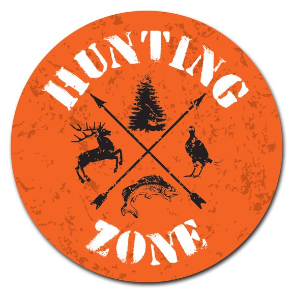 SignMission Circular Rigid Plastic Sign 12" Tall - Hunting Zone | Plastic Sign |  Made in the USA