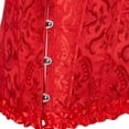 thumbnail image 4 of Corset Top Bustiers for Women Lace Up Ovebust Victorian Corset Plus Size Vintage Corsets Red M, 4 of 5