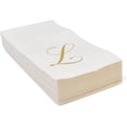 thumbnail image 4 of Gift Boutique Gold Monogram Guest Napkins Letter L, 100 Count 2-Ply Disposable Paper Napkins, White & Metallic Foil, 15 x 12.75 Inches, 4 of 7