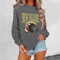 thumbnail image 4 of Football Team City Sweatshirts for Women Fall Winter Long Sleeve Crewneck Football Graphic Sweatshirt Pullover Tops, 4 of 5