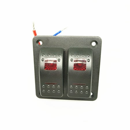 Universal Waterproof 246 Gang Led 12v24v Car Caravan Marine Boat Mental Rocker Switch Panel Blue Red