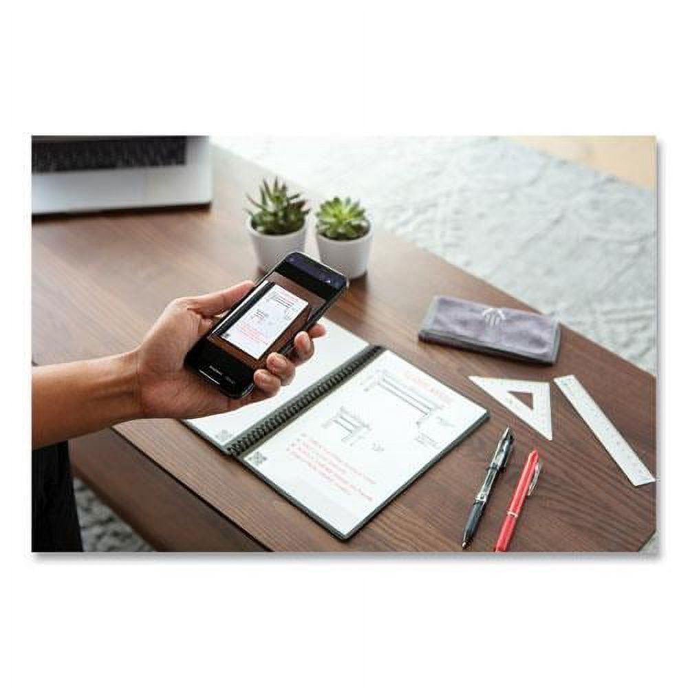 "Rocketbook Core Smart Reusable and Sustianable Smart Spiral Notebook - Red - Executive Size Eco-friendly Notebook (6"" x 8.8"") - 36 Dot-Grid Pages - Includes 1 Pen and Microfiber Cloth"