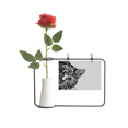 thumbnail image 1 of Line Drawing Black Cat Head Animal Artificial Rose Flower Hanging Vases Decoration Bottle, 1 of 3