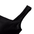 thumbnail image 5 of Women Light Stretch Camisole Detachable Included Adjustable Thin Straps Sleeveless Shirts for Office Workout Resting Time Tall Women Long Length Cami (Black,XL), 5 of 7