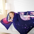 thumbnail image 4 of Feelyou Magic Pink Axolotl Full Size Comforter Sets for Child, Mystic Outer Space Bedding Comforter Set, Dreamy Planet Galaxy Reversible Bedding Sets, Breathable Home Decor, 3-Piece, 4 of 8