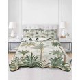 thumbnail image 3 of Tropical Green Palm Tree Twin XL Size Down Alternative Comforter, Lightweight Comforter Quilt Bedding Set with Pillow Shams Summer Beach Botanical All Seasons Bed Comforter Duvet Insert 68"x98", 3 of 7