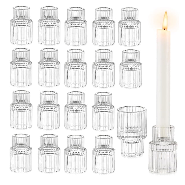 Portavelas Glasseam de cristal transparente, juego de 20