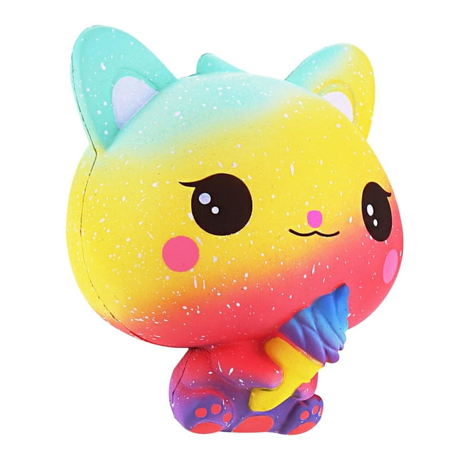 PVCS Slow Ice Cream Cat Cute Cartoon Decompression Toy Pinch Soft Gift for Kids