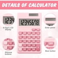 thumbnail image 3 of 2 Piezas Calculadoras Estándar Básicas Mini Calculadora de Escritorio Digital con Pantalla LCD de 8 Dígitos, Calculadora Inteligente de Energía Solar con Batería Tamaño de Bolsillo para Hogar Oficina, 3 of 7