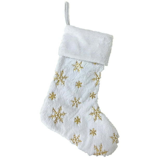 Adornos Navideños Calcetines Navideños Bolsa De Regalo Bordado Copo De Nieve Adornos Navideños Grandes Calcetines De Regalo