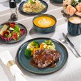 thumbnail image 5 of Onader 12 Piece Dinnerware Sets, Plates and Bowls Set for 4, Handmade Stoneware Dishes Sets for Home Restaurant, Dishwasher & Microwave Safe - Blackish Green, 5 of 9