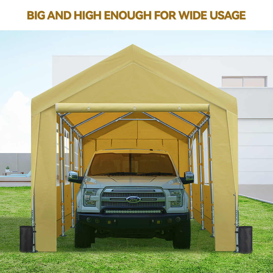 ADVANCE OUTDOOR Upgraded 10'x20' Heavy Duty Steel Carport with Adjustable  Height from 9.5 to 11 ft, Car Canopy Garage Party Tent Storage Shed Boat 