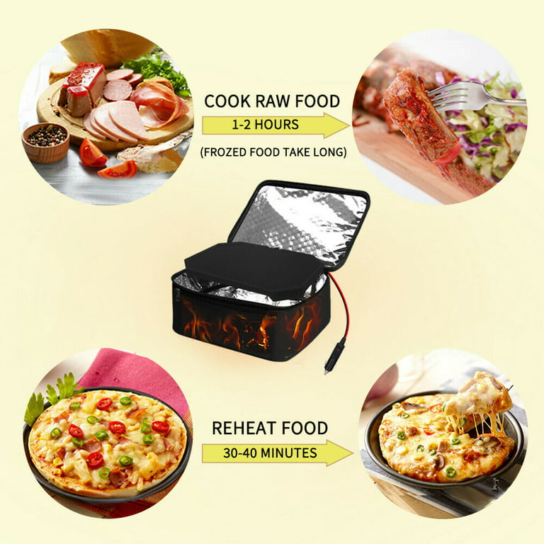 LELINTA Portable Oven 12V Car Food Warmer Lunch Box, Portable Microwave  Electric Slow Cooker for Prepared Meals Reheating & Raw Food Cooking For  Road Trip/traveling/Picnic/Camping 