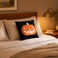 thumbnail image 5 of OutmaxHome Minimalist Pumpkin Pattern Throw Pillow Cover, Black Halloween Farmhouse Home Sofa Decor, 5 of 7