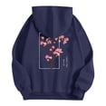 thumbnail image 4 of QASIEATN Hoodies for Graceful Women Fashion, Fashion Casual Letter Floral Print Long Sleeve Round Neck Drawstring Hooded Sweatshirt, Womens Fall Tops, 4 of 4