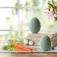 thumbnail image 4 of TanSiDing 2pcs Hand Crocheted Easter Eggs Ornaments, Soft Foam Filled Knitted Egg Decor, Textured Oval Shape for Easter Basket Fillers, Table Centerpiece, Home & Spring Festival Decoration, 4 of 6