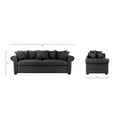 thumbnail image 6 of Traditional Living Room Sofa, Linen Upholstered, Dark Gray, 6 of 6