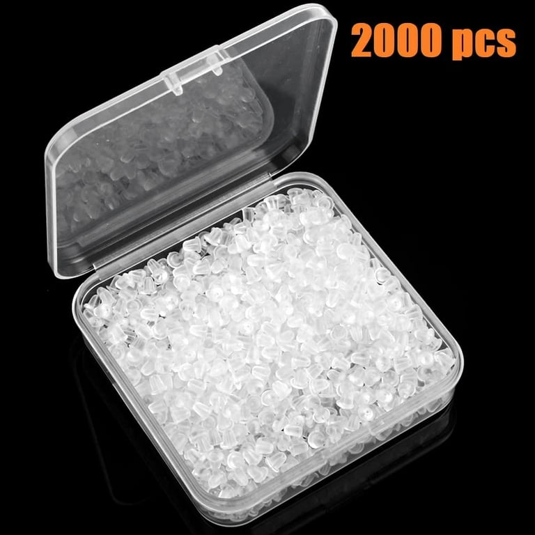  Clear Earring Back Silicone Clear Earring Clutch Safety  Backings 2000 Pieces