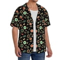 thumbnail image 4 of Honeii 's Vector Retro Music for men's short-sleeved button-up collared shirt featuring a pocket, perfect for beach vacations, and travel adventures., 4 of 5
