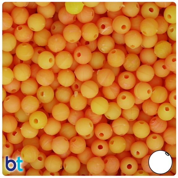 BeadTin Golden Roe Matte 6mm Round Plastic Beads (500pcs)