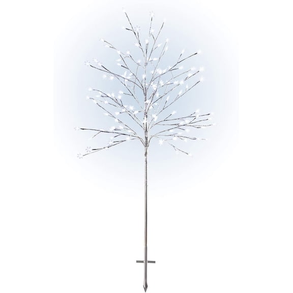 Alpine Corporation 58"H Indoor/Outdoor Frosty Christmas Snowflake Tree with LED Lights