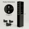 thumbnail image 3 of LAUSAINT HOME Bathroom Storage Cabinet, Tall Thin Black Storage with Adjustable Shelves & 3-level Drawers for Home, Kitchen, 3 of 10
