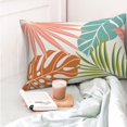 thumbnail image 2 of Summer Tropical Pillow Covers 12x20 Set of 2, Monstera Palm Leaf Pillowcase Green Orange Botanical Coral Summer Throw Pillows Outdoor Decor Farmhouse Cushion Case Linen Decorative for Home, 2 of 6