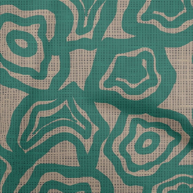 oneOone Rayon Teal Green Fabric Abstract Floral Sewing Craft Projects Fabric Prints By Yard 56 Inch Wide