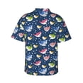 thumbnail image 3 of Goofa Colorful Cartoon Shark Hawaiian Shirt for Men, Unisex Summer Beach Casual Short Sleeve Button Down Shirts,Aloha Tropical Floral print shirt-3X-Large, 3 of 9