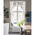 thumbnail image 4 of Cotton Floral Swag Valances for Windows, Small Curtains Drapes, Farmhouse Botanical Wooden Grain Kitchen Window Curtains Over Sink Rod Pocket Window Treatment Valance for Bedroom/Bathroom 56"x36", 4 of 5